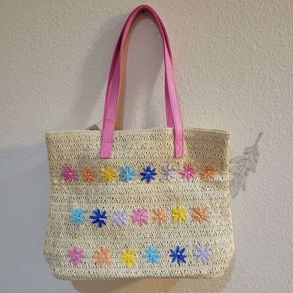 NWT Cat & Jack Girl's Straw Tote Bag - Picture 1 of 6